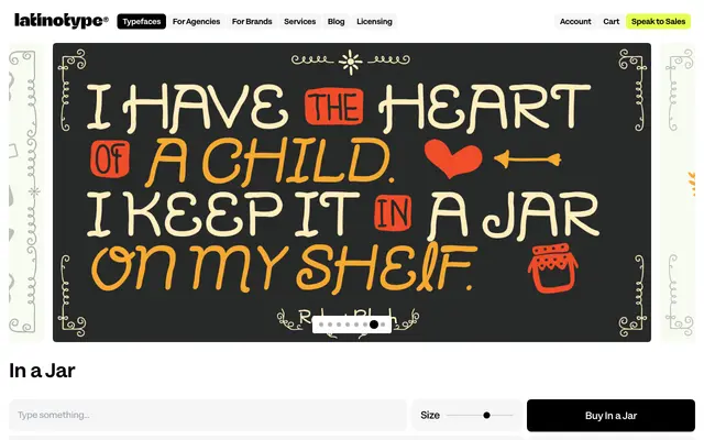 In a Jar specimen from Latinotype