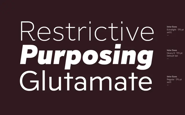 Inter Sans specimen from Latinotype