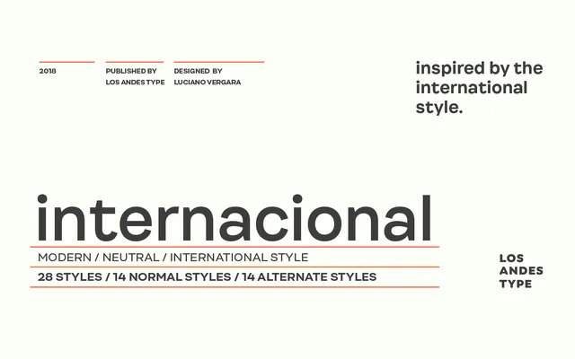 Internacional specimen from Latinotype