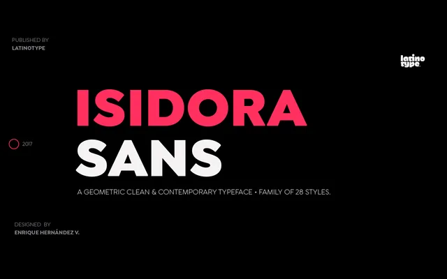 Isidora Sans specimen from Latinotype