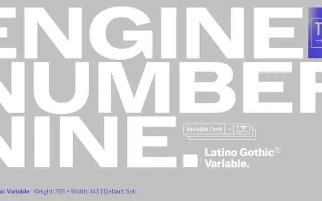 Latino Gothic Variable specimen from Latinotype