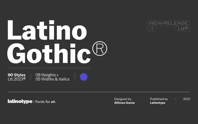 Latino Gothic specimen from Latinotype