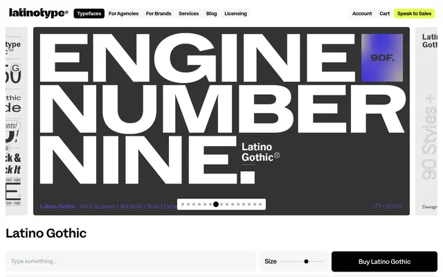 Latino Gothic specimen from Latinotype