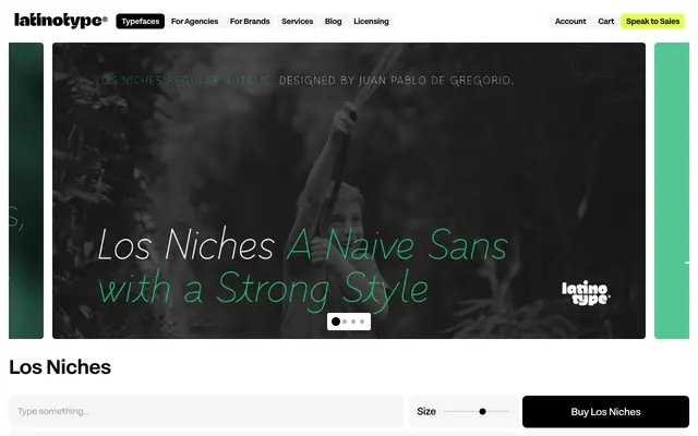 Los Niches specimen from Latinotype