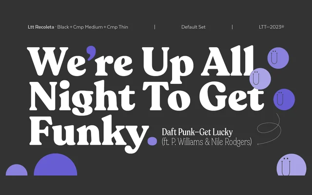 Ltt Recoleta specimen from Latinotype