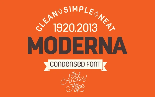 Moderna Condensed specimen from Latinotype