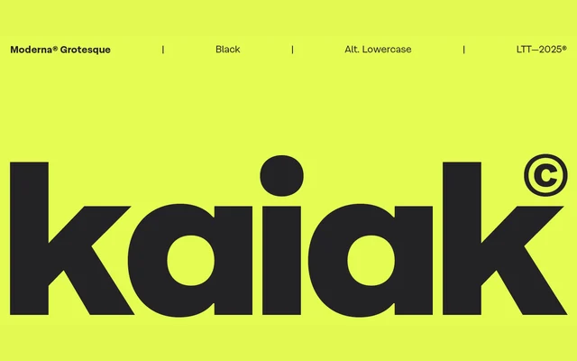 Moderna Grotesque specimen from Latinotype