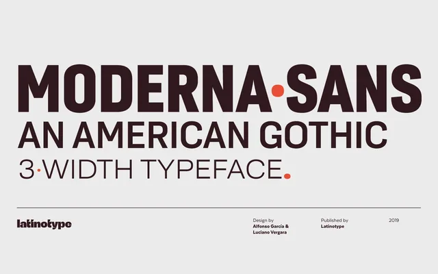 Moderna Sans specimen from Latinotype