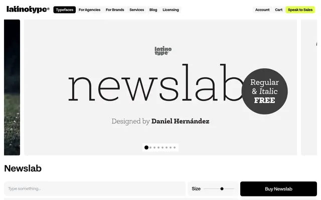 Newslab specimen from Latinotype