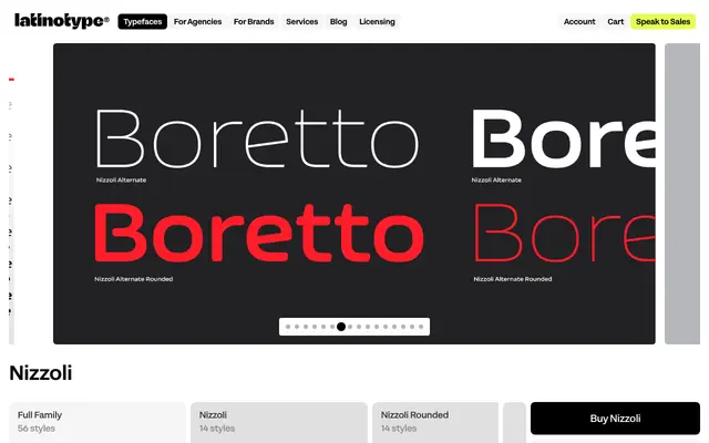Nizzoli specimen from Latinotype