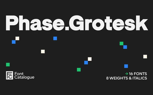 Phase Grotesk specimen from Latinotype