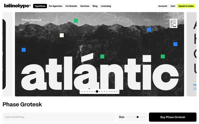 Phase Grotesk specimen from Latinotype