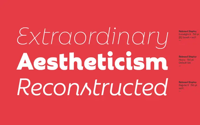 Rebrand specimen from Latinotype