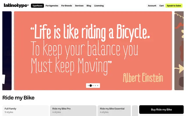 Ride my Bike specimen from Latinotype