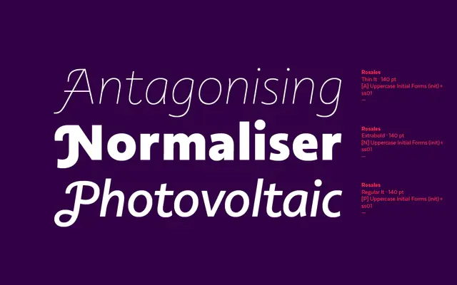 Rosales specimen from Latinotype