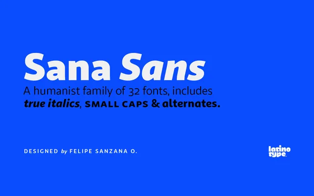 Sana Sans specimen from Latinotype