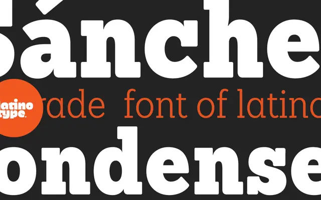Sanchez Condensed specimen from Latinotype