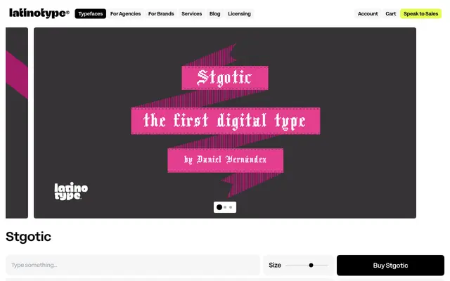 Stgotic specimen from Latinotype