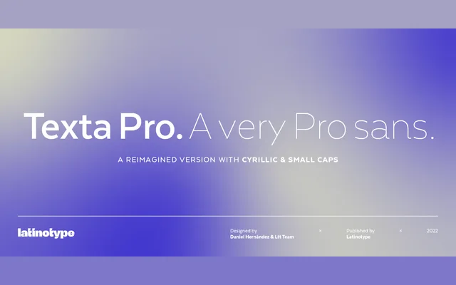 Texta Pro specimen from Latinotype