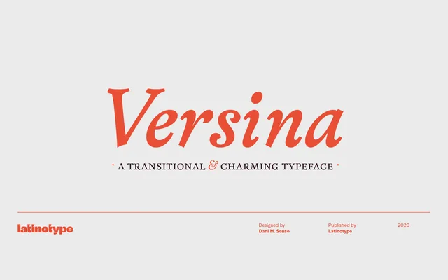 Versina specimen from Latinotype