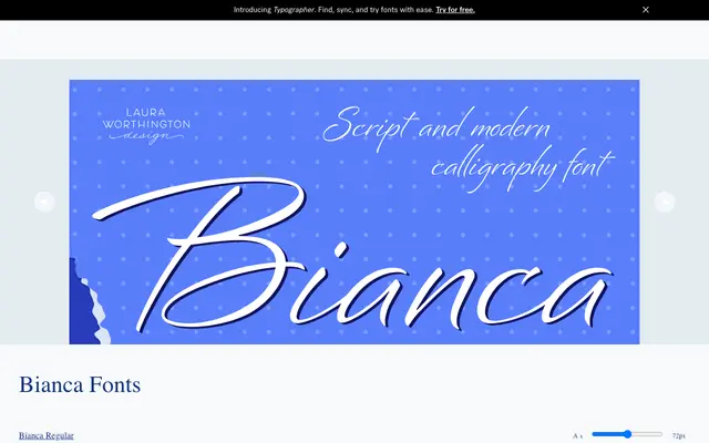 Bianca specimen from Laura Worthington Design