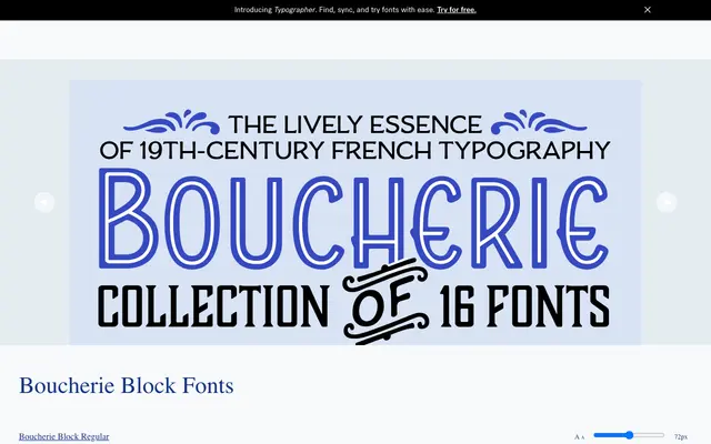 Boucherie specimen from Laura Worthington Design
