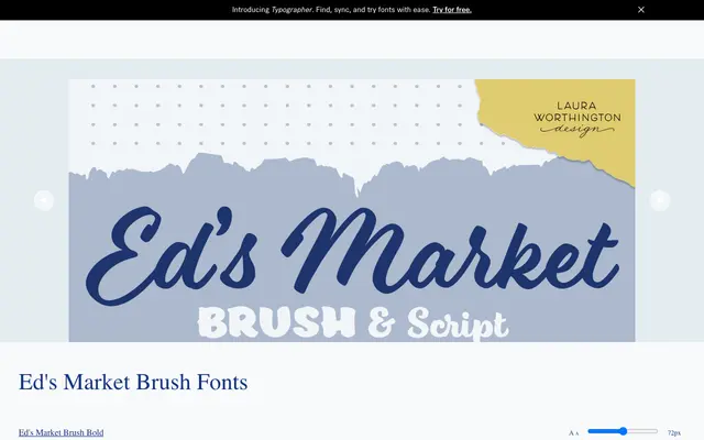 Ed's Market specimen from Laura Worthington Design
