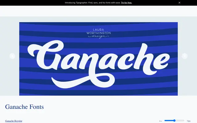 Ganache specimen from Laura Worthington Design