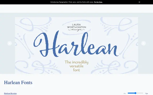 Harlean specimen from Laura Worthington Design