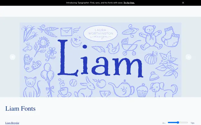 Liam specimen from Laura Worthington Design