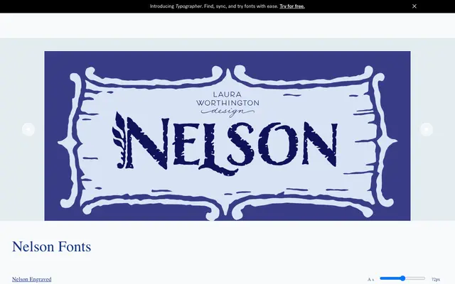 Nelson specimen from Laura Worthington Design
