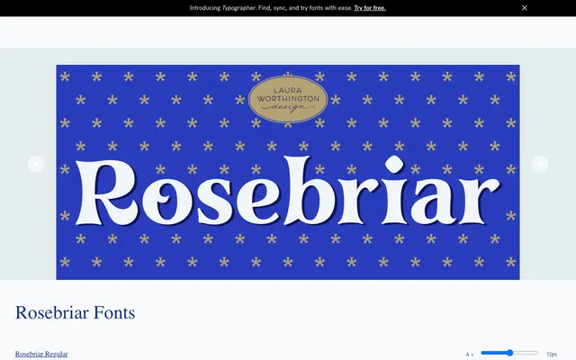 Rosebriar specimen from Laura Worthington Design