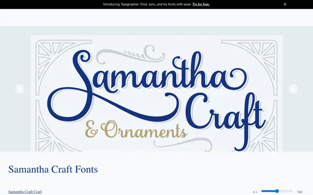 Samantha Craft specimen from Laura Worthington Design