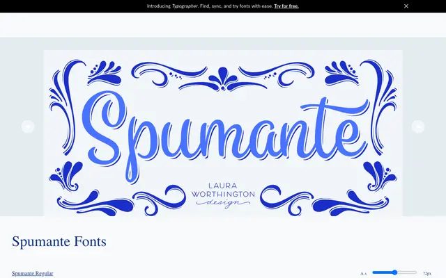 Spumante specimen from Laura Worthington Design