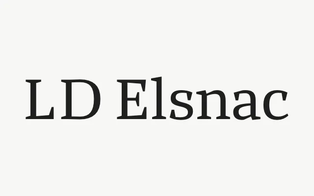 LD Elsnac specimen from Lazydogs Typefoundry