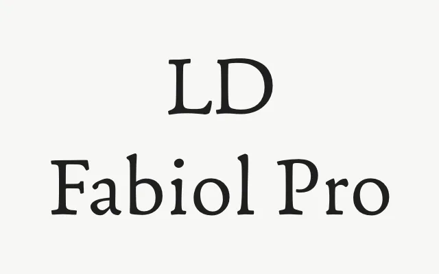 LD Fabiol Pro specimen from Lazydogs Typefoundry