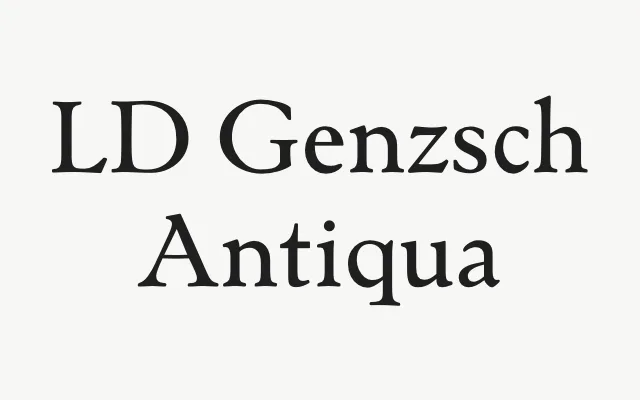 LD Genzsch Antiqua specimen from Lazydogs Typefoundry