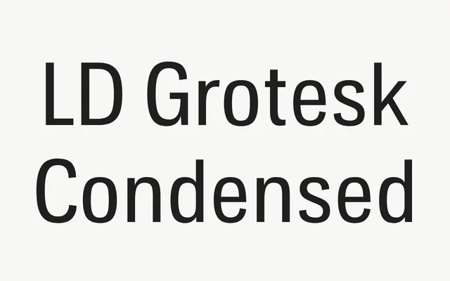 LD Grotesk Condensed specimen from Lazydogs Typefoundry