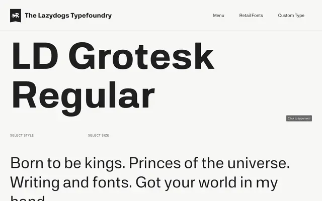 LD Grotesk Regular specimen from Lazydogs Typefoundry