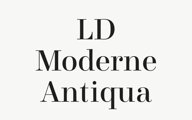 LD Moderne Antiqua specimen from Lazydogs Typefoundry
