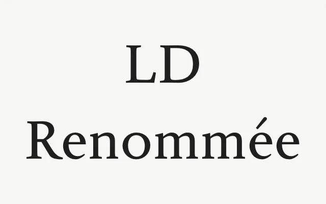 LD Renommée specimen from Lazydogs Typefoundry