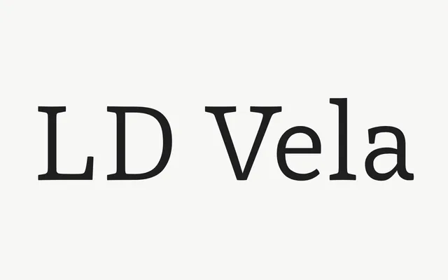 LD Vela specimen from Lazydogs Typefoundry