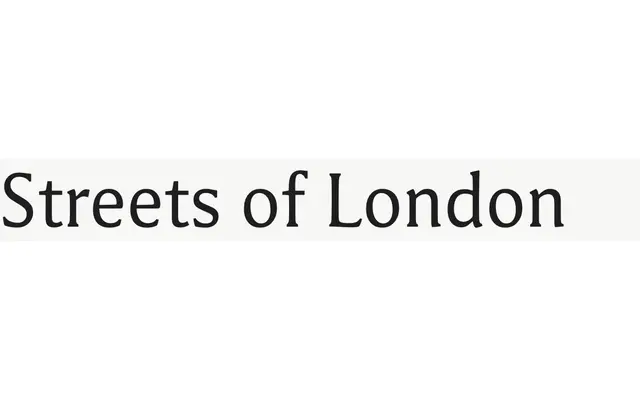 Streets of London specimen from Lazydogs Typefoundry