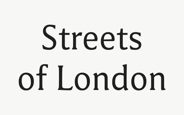 Streets of London specimen from Lazydogs Typefoundry