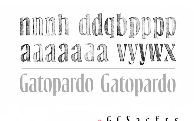 Gatopardo Display specimen from Lechuga Type