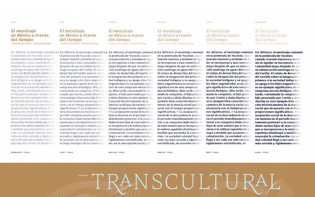 Mestiza Text specimen from Lechuga Type