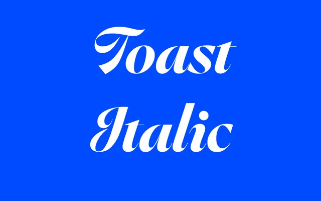 LH Toast Italic specimen from Léon Hugues