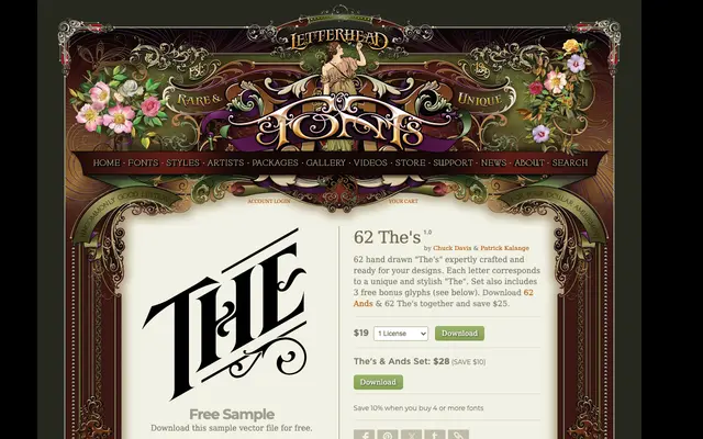 62 The's specimen from Letterhead Fonts