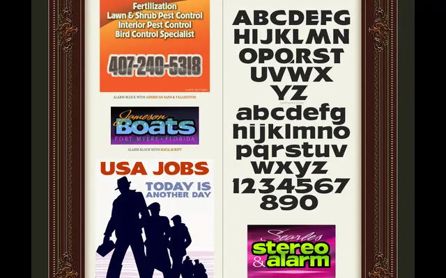 Alarm Block specimen from Letterhead Fonts