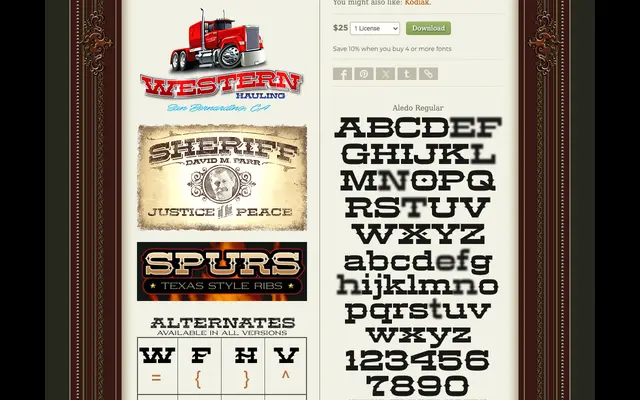 Aledo specimen from Letterhead Fonts